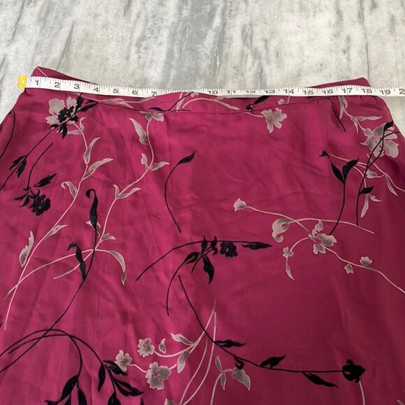 Vtg MW Modern Woman Size 18 20W Wine Red Print Flocked 2 Pc Maxi Skirt Blouse - Picture 12 of 15